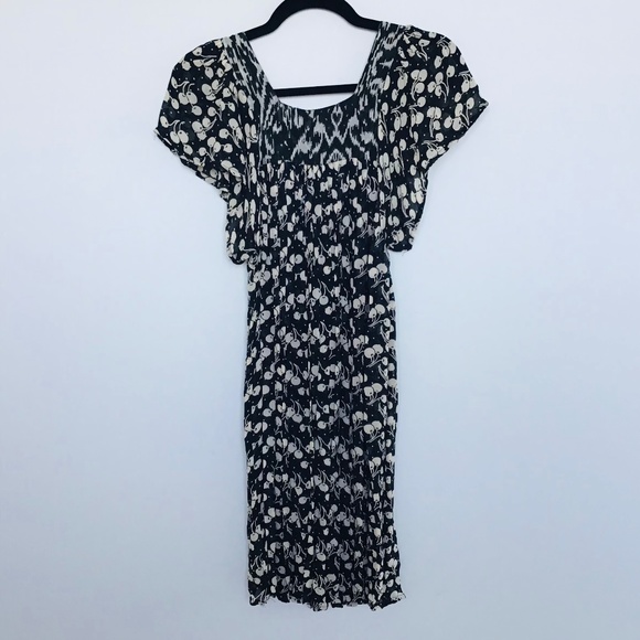 TREE CHILD size 8 short sleeved chiffon shift dress in black, white and cream - Picture 2 of 8